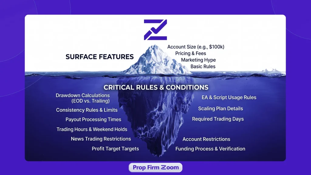 ice berg of prop firm rule