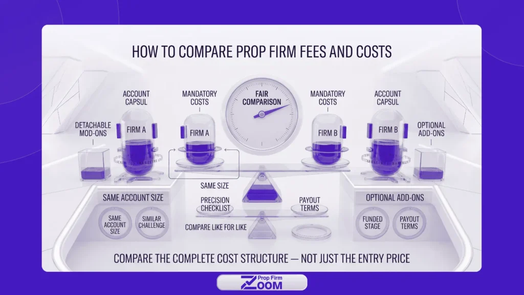 Compare Prop Firm Fees and Costs