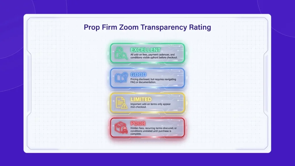 The Prop Firm Zoom Add On Cost Score